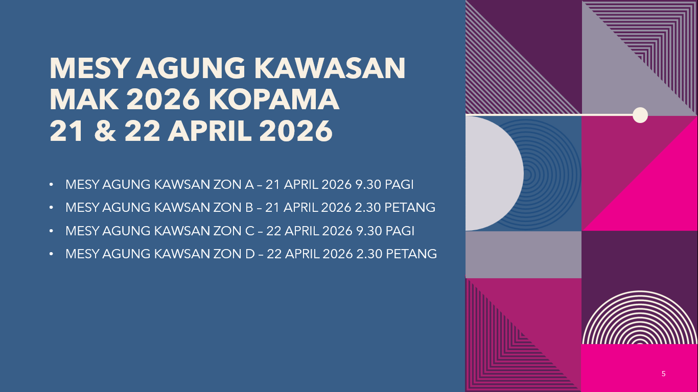 MESY AGUNG KAWASAN 2026 KOPAMA : 21 & 22 APRIL 2026